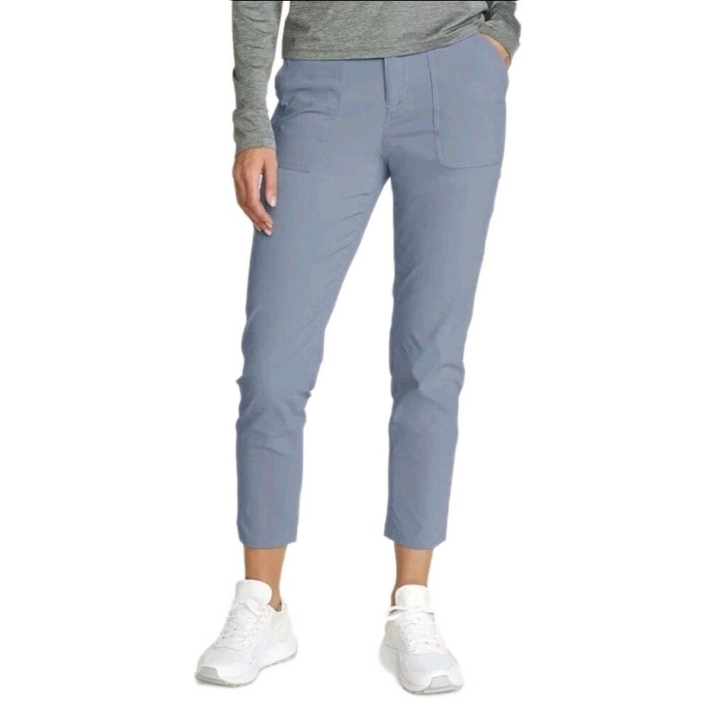 Eddie Bauer Women's Horizon Straight Ankle Pant Performance Stretch Size 10 Blue